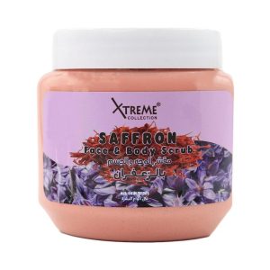 اسکراب صورت و بدن حاوی عصاره زعفران اکستریم 500 میل مدل SAFFRON