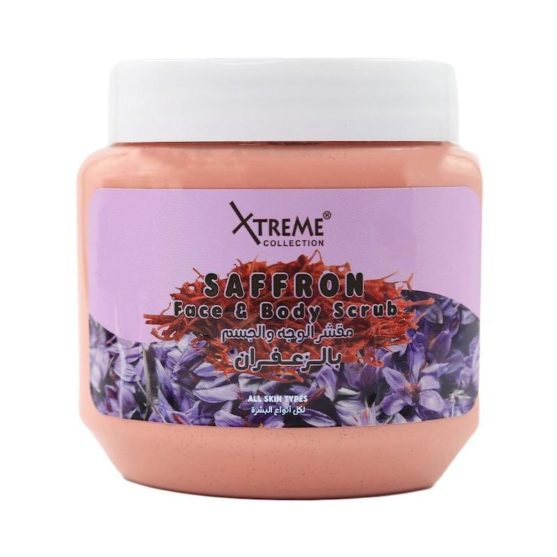 اسکراب صورت و بدن حاوی عصاره زعفران اکستریم 500 میل مدل SAFFRON
