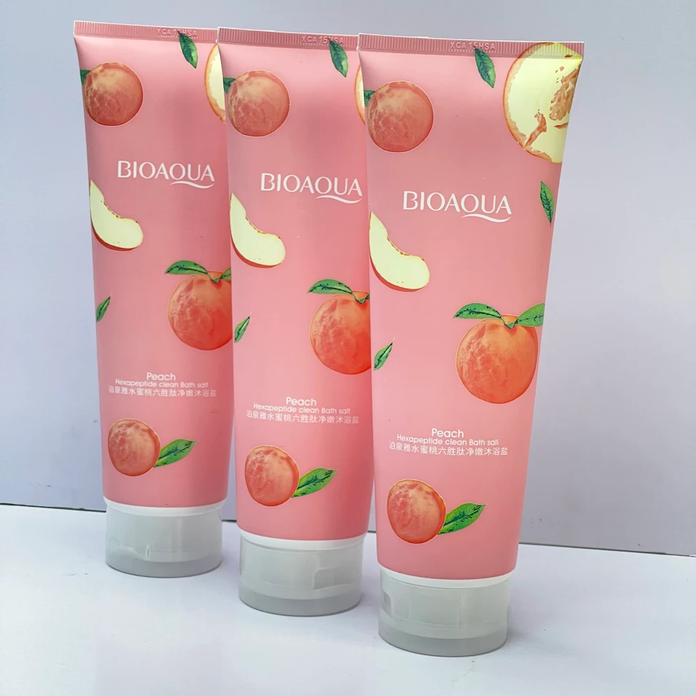 نمای نمک بدن هلو بی اکوا ۲۵۰ گرم مدل peach