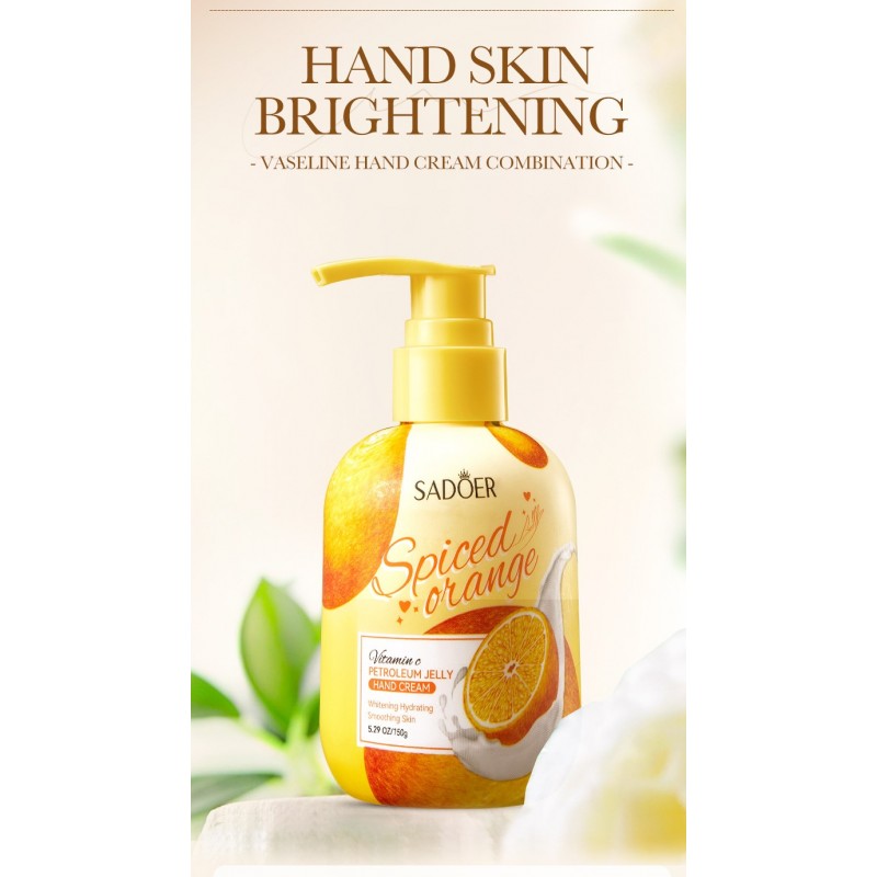 کرم مرطوب کننده دست پمپی شیر و پرتقال سادور - 150 گرم - Image 4
