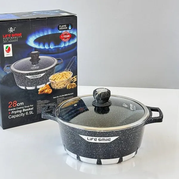 قابلمه تک لایف اسمایل به همراه روغن گیر سایز 28 flcm