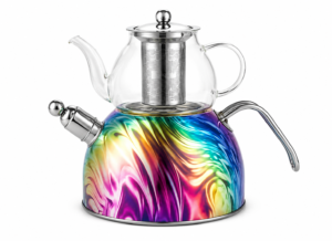 ست قوری و کتری روگازی به همراه تفاله گیر برند Unique مدل UN-3699