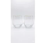 ست ۶ عددی لیوان چند ضلعی یخی دور طلا برند deliglass