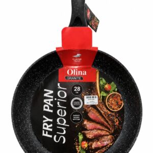 ماهیتابه تمام گرانیت نچسب و ضد خش دسته فلز برند olina سایز ۲۸