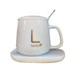 لیوان حرارتی برقی به همراه قاشق استیل  برند  lucky