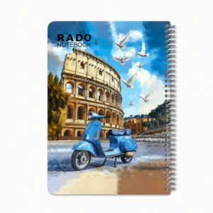 دفتر سیمی ۸۰ برگ طرح موتور وسپا برند RADO