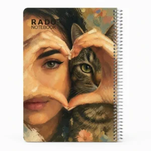 دفتر ۸۰ برگ سیمی طرح دختر و گربه برند RADO