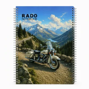دفتر سیمی ۸۰ برگ طرح موتور و طبیعت برند RADO